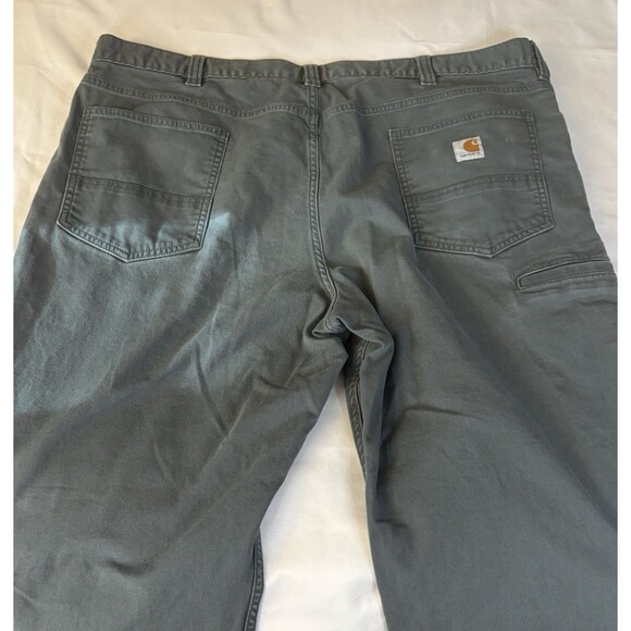 CARHARTT Twill Work Pants Mens 44x30 Olive Green Relaxed Fit Straight Carpenter - Picture 3 of 9